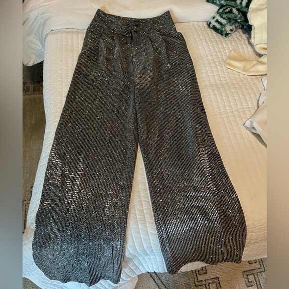 Festive Silver Glitter Pants - Picture 1 of 3